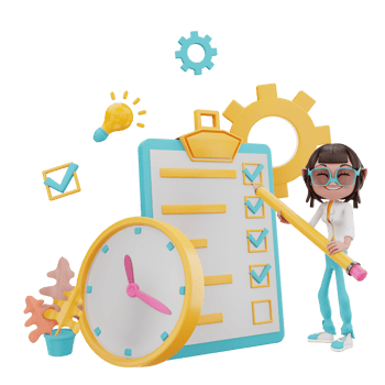 3D rendering of time management illustration png
