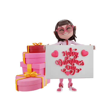 3d render valentine days illustration png