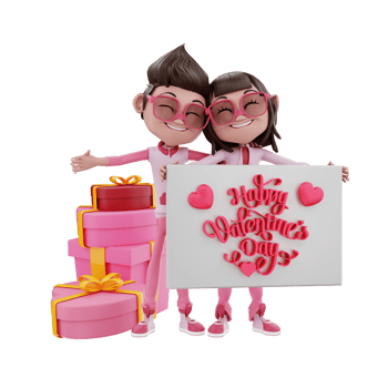 3d render valentine days illustration png