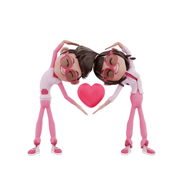 3d render valentine days illustration png
