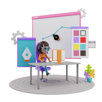 3D Illustration of web development png