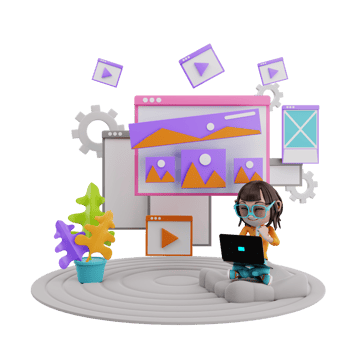 3D Illustration of web development png