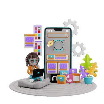 3D Illustration of web development png