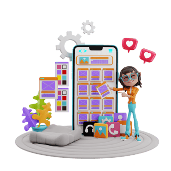 3D Illustration of web development png