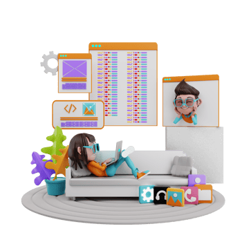 3D Illustration of web development png