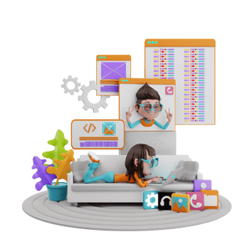 3D Illustration of web development png