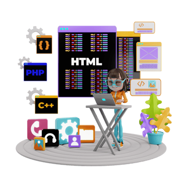 3D Illustration of web development png