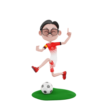 3d football character illustration png