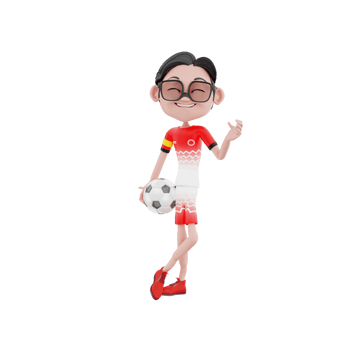 3d football character illustration png