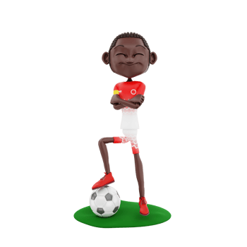 3d football character illustration png