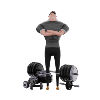3d  gym athlete illustration png