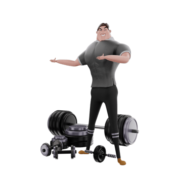 3d  gym athlete illustration png