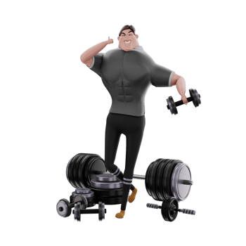 3d  gym athlete illustration png