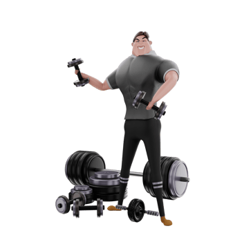 3d  gym athlete illustration png