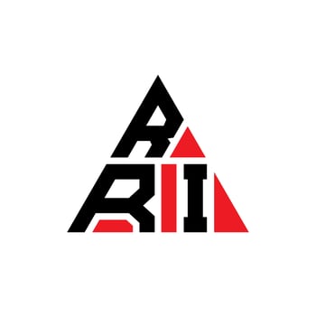 RRI triangle letter logo design with triangle shape. RRI triangle logo design monogram. RRI triangle vector logo template with red color. RRI triangular logo Simple, Elegant, and Luxurious Logo.