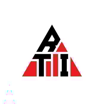 RTI triangle letter logo design with triangle shape. RTI triangle logo design monogram. RTI triangle vector logo template with red color. RTI triangular logo Simple, Elegant, and Luxurious Logo.