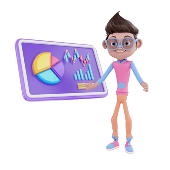 3d character male with presentation png