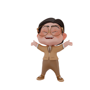 3d  cute business character illustration png