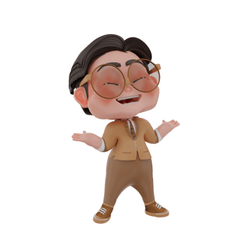3d  cute business character illustration png