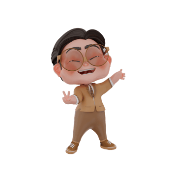 3d  cute business character illustration png