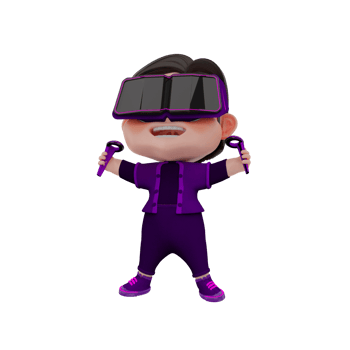 3D Render cute Metaverse character illustration png