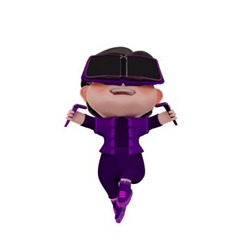 3D Render cute Metaverse character illustration png