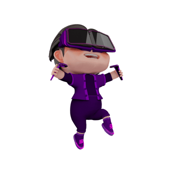 3D Render cute Metaverse character illustration png