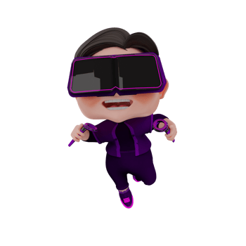 3D Render cute Metaverse character illustration png