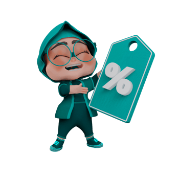 3d  hijab character illustration png