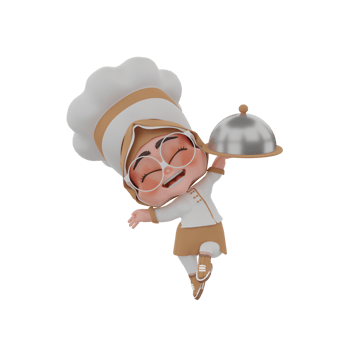 3d  girl chef illustration png
