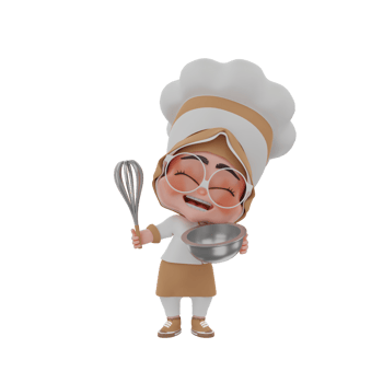 3d  girl chef illustration png