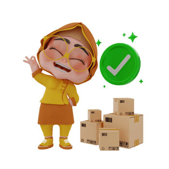 3d  girl courier illustration png