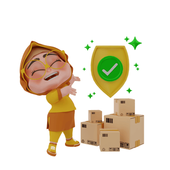 3d  girl courier illustration png