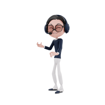 3D character customer service illustration png