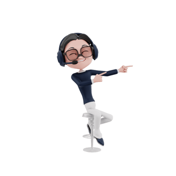 3D character customer service illustration png