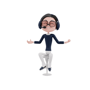 3D character customer service illustration png