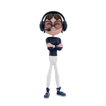 3D character customer service illustration png