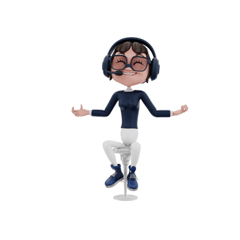 3D character customer service illustration png