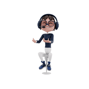 3D character customer service illustration png