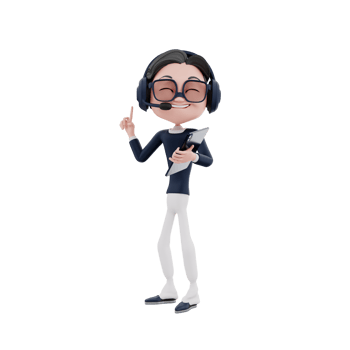 3D character customer service illustration png