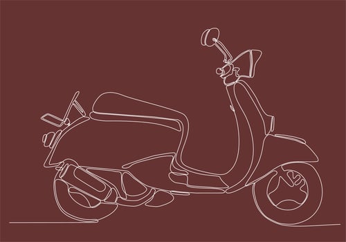continuous line motorbike scooter vector illustration