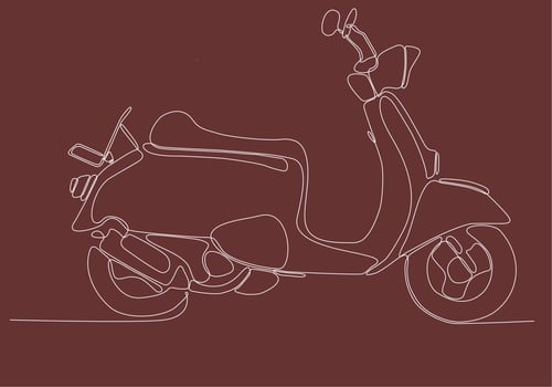 continuous line motorbike scooter vector illustration