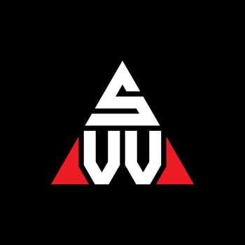 SVU triangle letter logo design with triangle shape. SVU triangle logo design monogram. SVU triangle vector logo template with red color. SVU triangular logo Simple, Elegant, and Luxurious Logo.