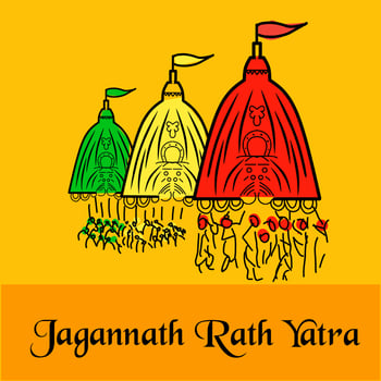 shri Jagannath puri rath yatra festival vector illustration.