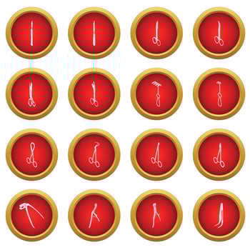 Surgeons tools icons set, simple style vector