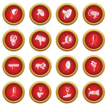 Photography icons set, simple style vector