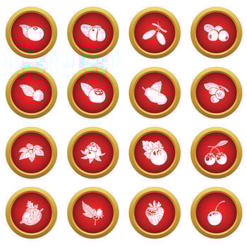 Berries icons set, simple style vector