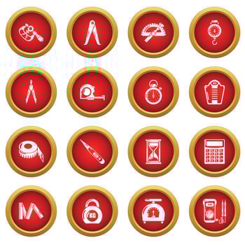 Measure precision icons set, simple style vector