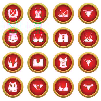 Underwear types icons set, simple style vector