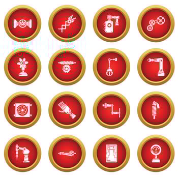 Technical mechanisms icons set, simple style vector